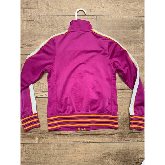 Nike‎ Purple Track Jacket Girls Medium Athletic Activewear Zip Up Stripes - Picture 3 of 5